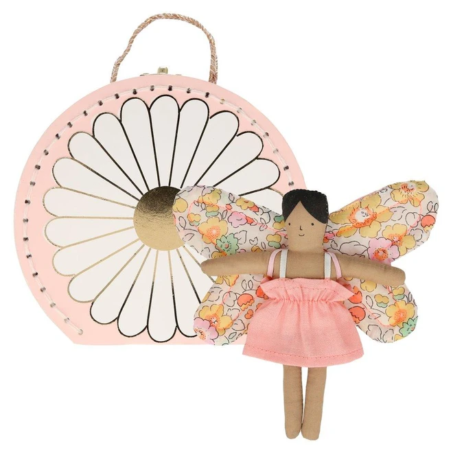 Butterfly Daisy Mini Doll with Suitcase By Meri Meri